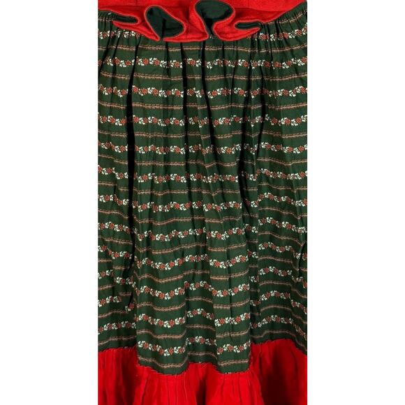 Hammererschmid Trachten Dirndl Dress Red Green Oktoberfest 100% Cotton SZ Small - Picture 5 of 9